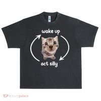 Wake Up Act Silly Cat Wake Up Act Silly Cat Women Urban Oversized Heavyweight T-Shirt thumb 0