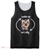 Wake Up Act Silly Cat Wake Up Act Silly Cat Women Mesh Reversible Basketball Jersey Tank thumb 0