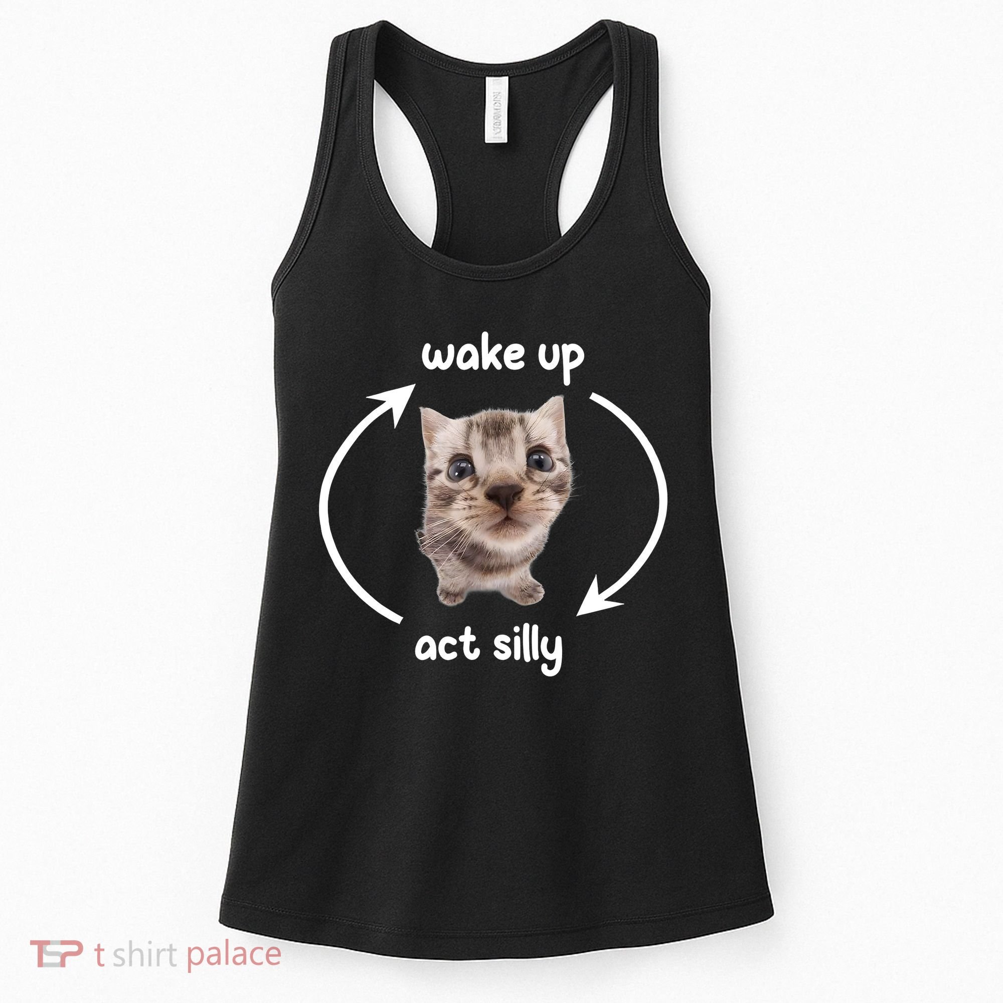 Wake Up Act Silly Cat Wake Up Act Silly Cat Women Women's Tank Top