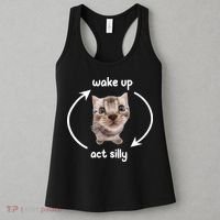 Wake Up Act Silly Cat Wake Up Act Silly Cat Women Women's Tank Top thumb 3
