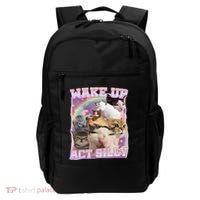 Wake Up Act Silly Funny Cat Meme Lover Cat Backpack thumb 0