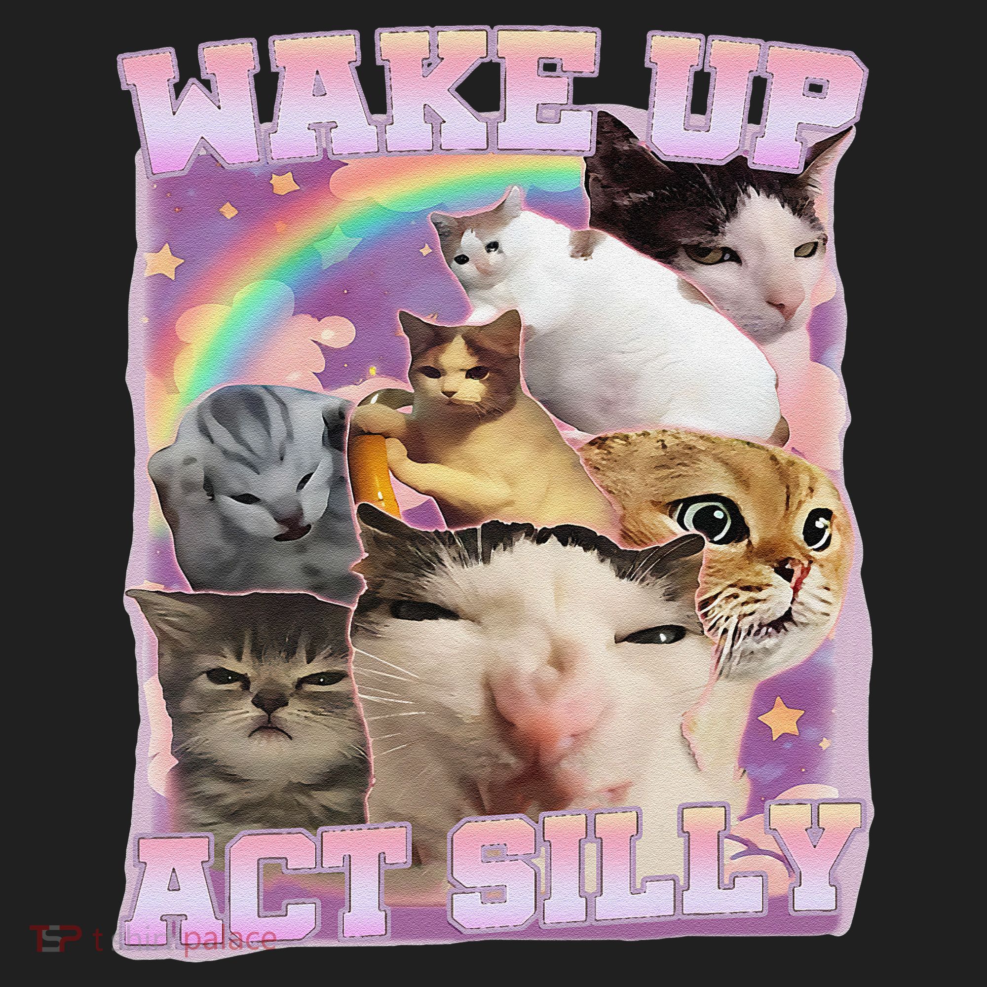 Wake Up Act Silly Funny Cat Meme Lover Cat Beanie