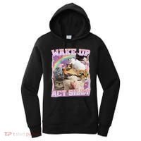 Wake Up Act Silly Funny Cat Meme Lover Cat Women's Hoodie thumb 0