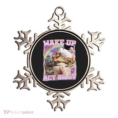 Wake Up Act Silly Funny Cat Meme Lover Cat Ornament