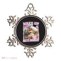 Wake Up Act Silly Funny Cat Meme Lover Cat Ornament thumb 0