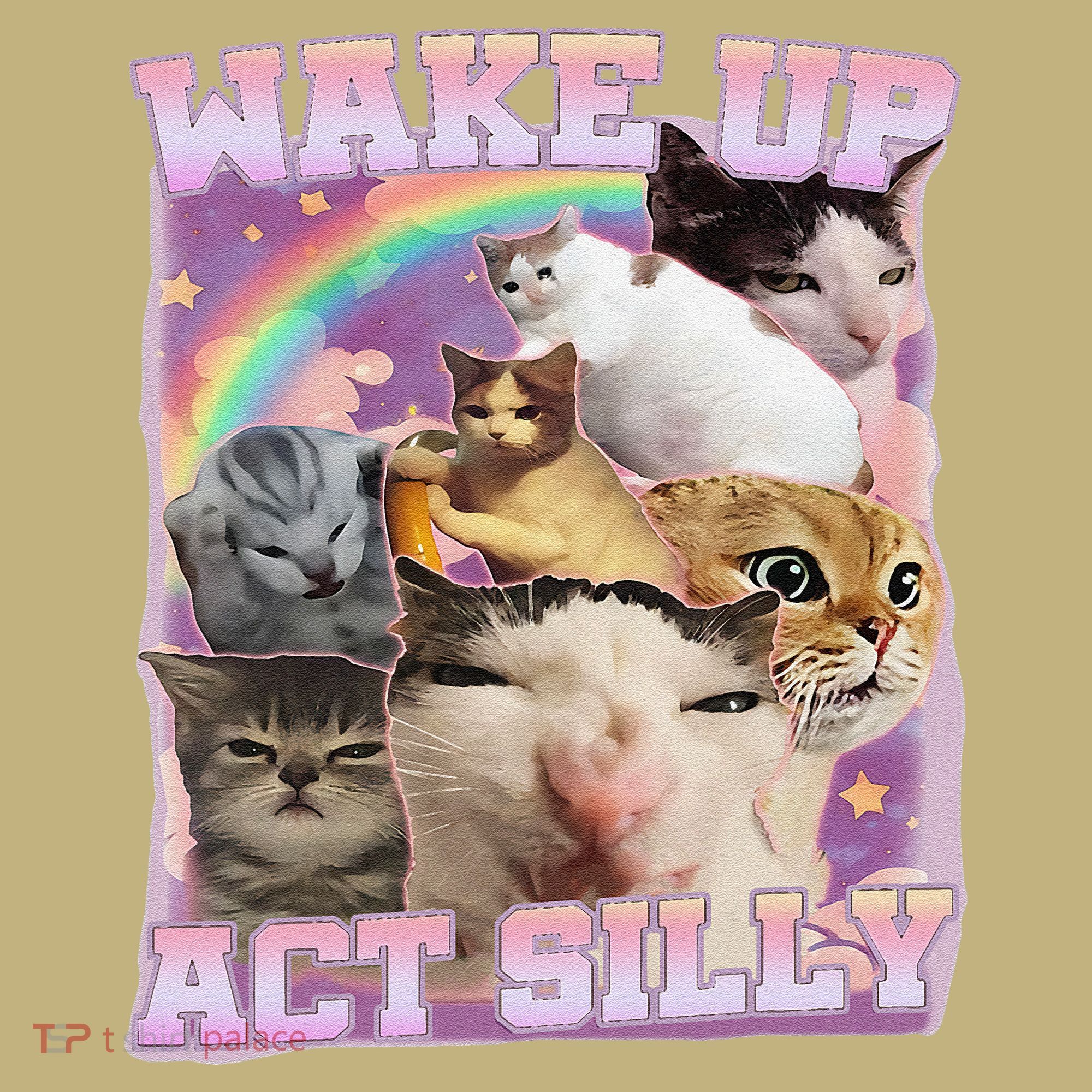 Wake Up Act Silly Funny Cat Meme Lover Cat Mousepad