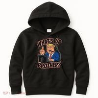 WhatS Up Brother Funny Meme Trump Kids Hoodie thumb 0