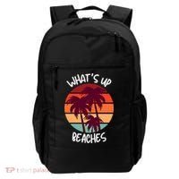 What's Up Beaches? Funny Vacay Vacation Tee With Palm Trees Great Gift Backpack thumb 0