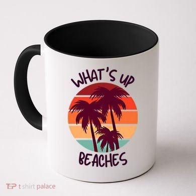 What's Up Beaches? Funny Vacay Vacation Tee With Palm Trees Great Gift Coffee Mug