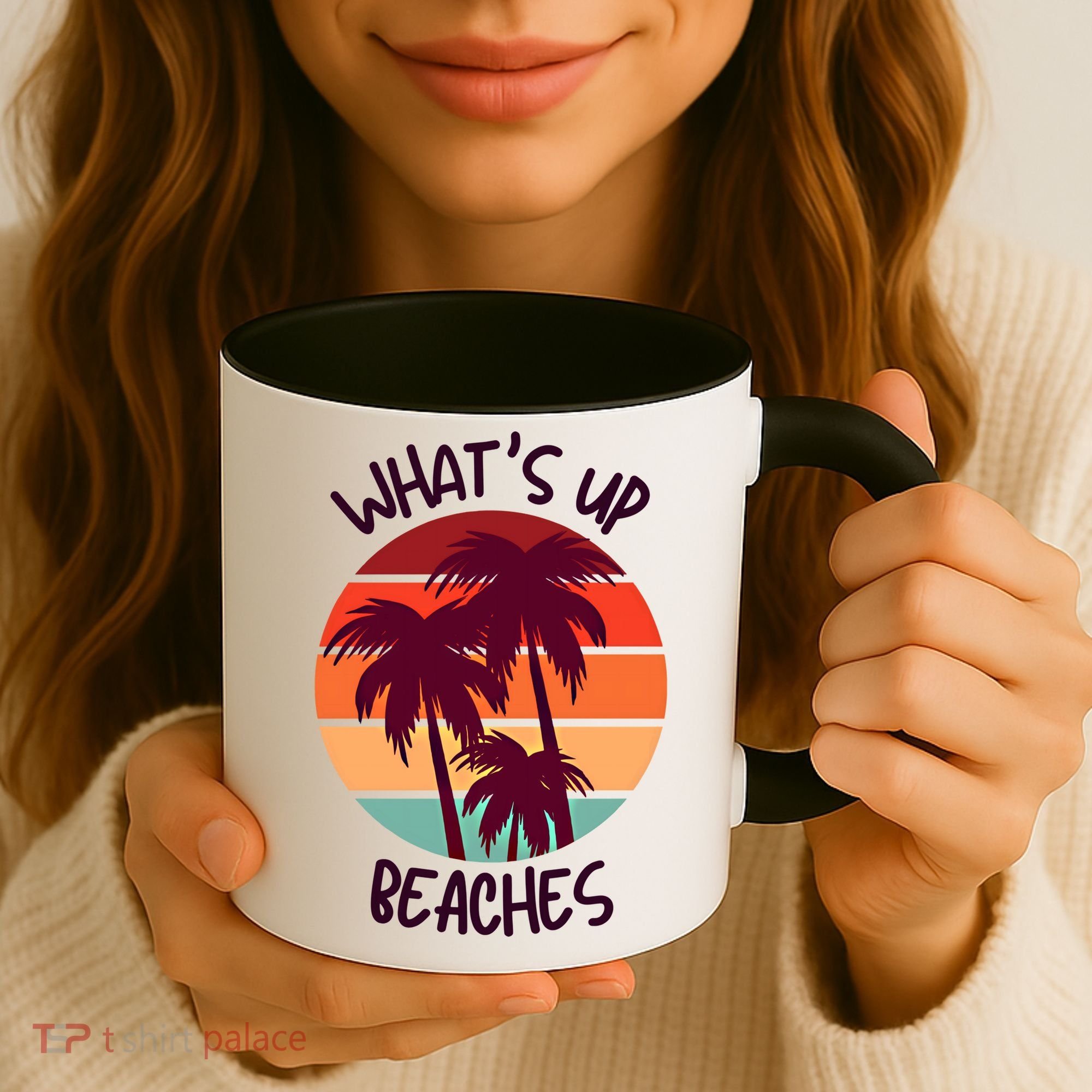 What's Up Beaches? Funny Vacay Vacation Tee With Palm Trees Great Gift Coffee Mug
