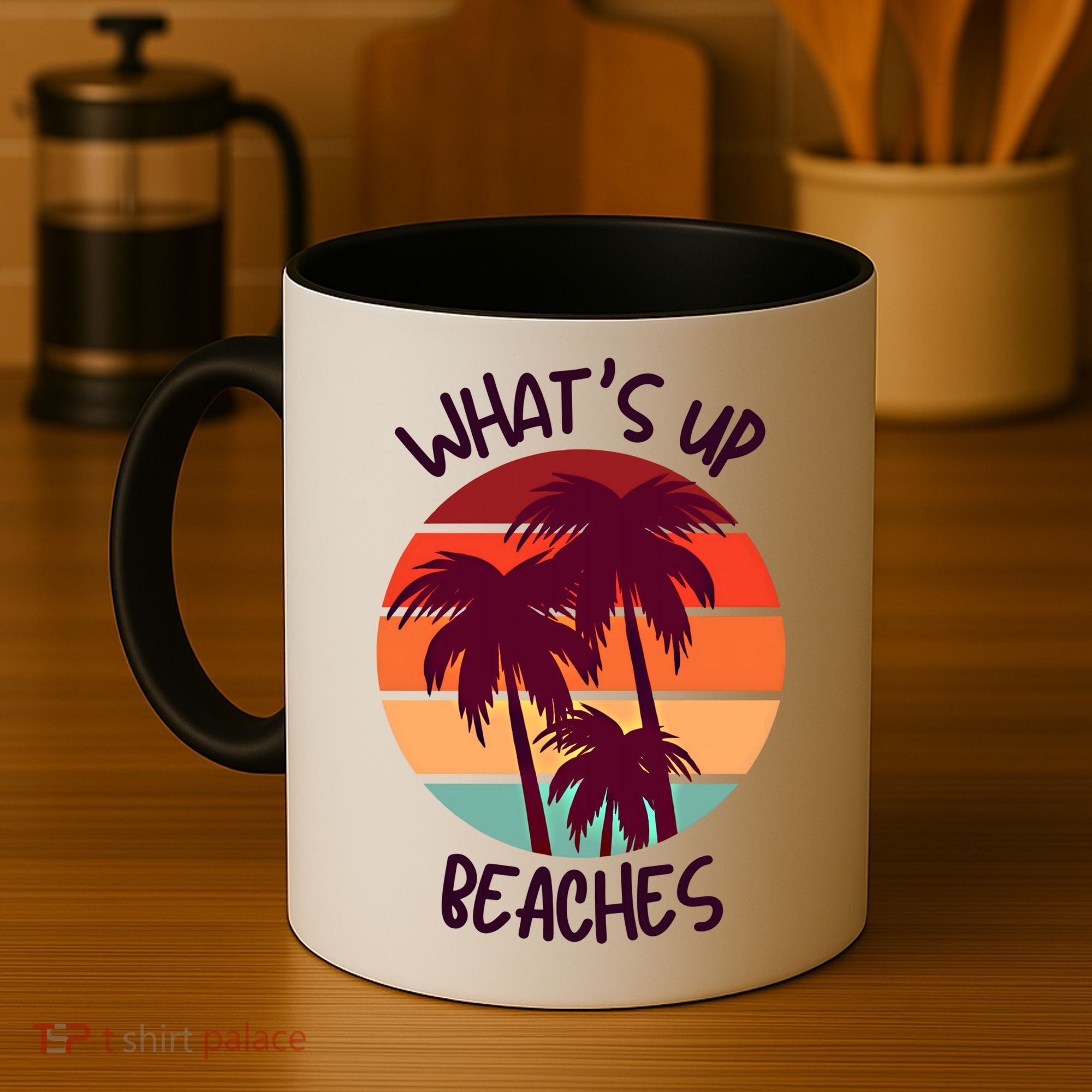 What's Up Beaches? Funny Vacay Vacation Tee With Palm Trees Great Gift Coffee Mug