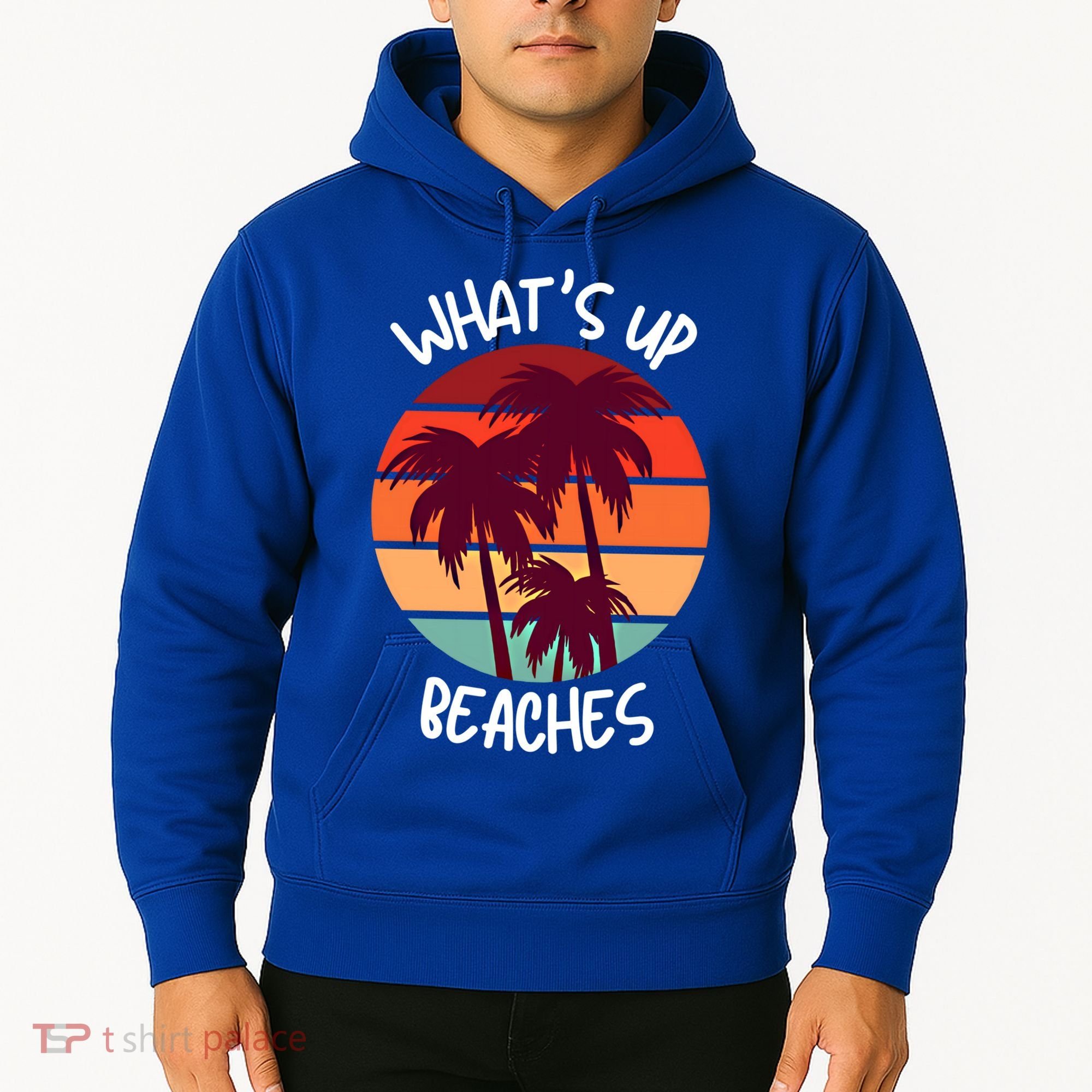 What's Up Beaches? Funny Vacay Vacation Tee With Palm Trees Great Gift Hoodie