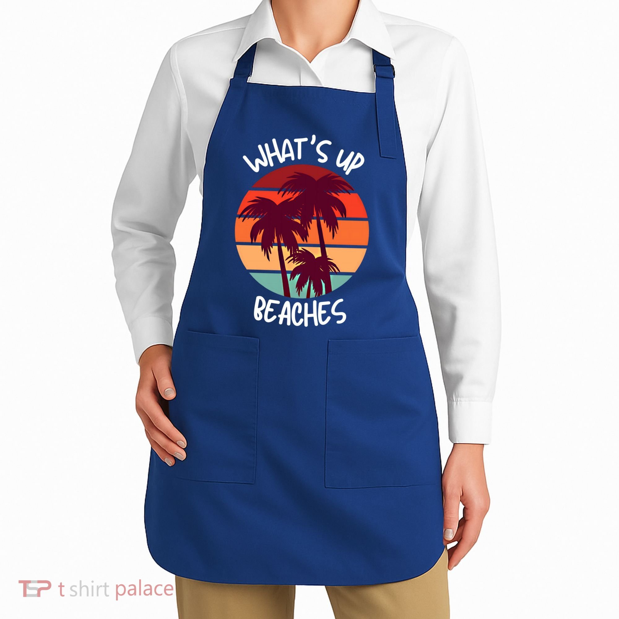 What's Up Beaches? Funny Vacay Vacation Tee With Palm Trees Great Gift Apron