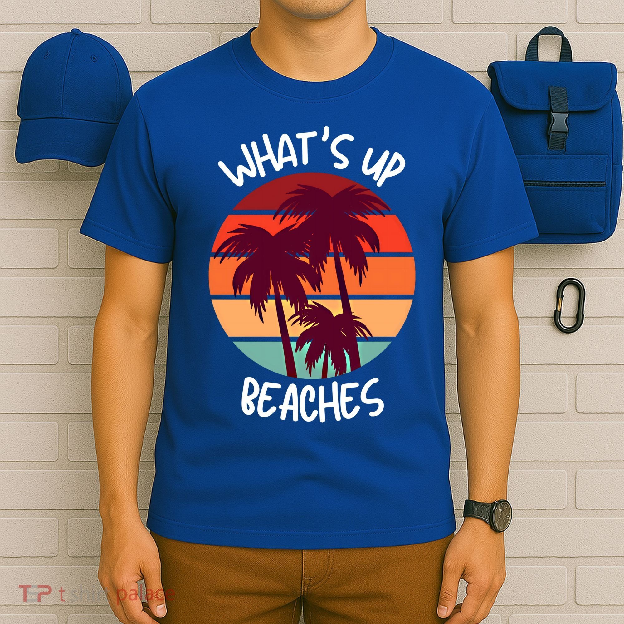 What's Up Beaches? Funny Vacay Vacation Tee With Palm Trees Great Gift T-Shirt