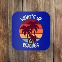 What's Up Beaches? Funny Vacay Vacation Tee With Palm Trees Great Gift Coaster thumb 0
