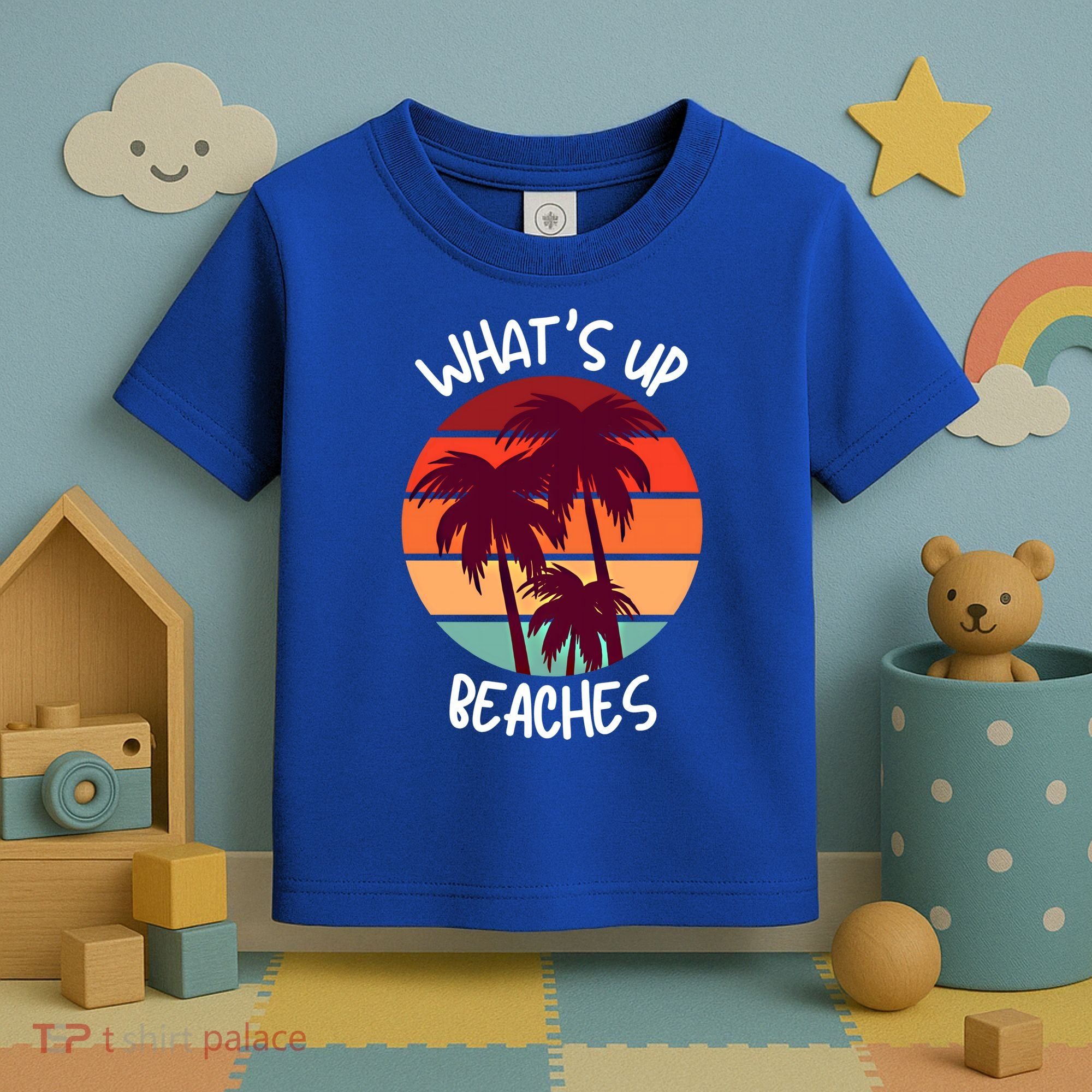 What's Up Beaches? Funny Vacay Vacation Tee With Palm Trees Great Gift Toddler T-Shirt