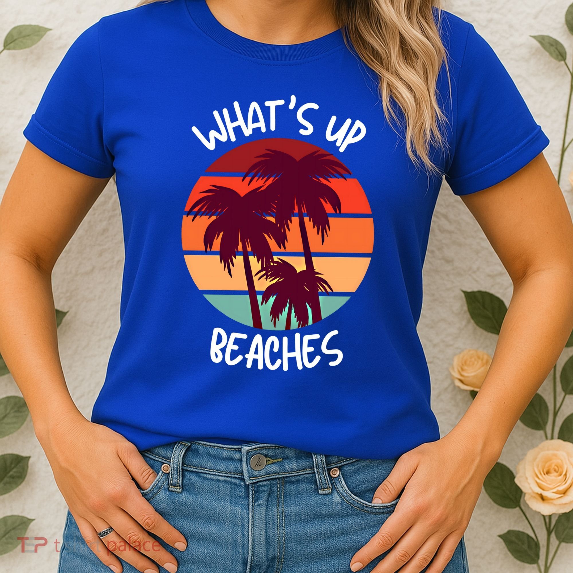 What's Up Beaches? Funny Vacay Vacation Tee With Palm Trees Great Gift Women's T-Shirt