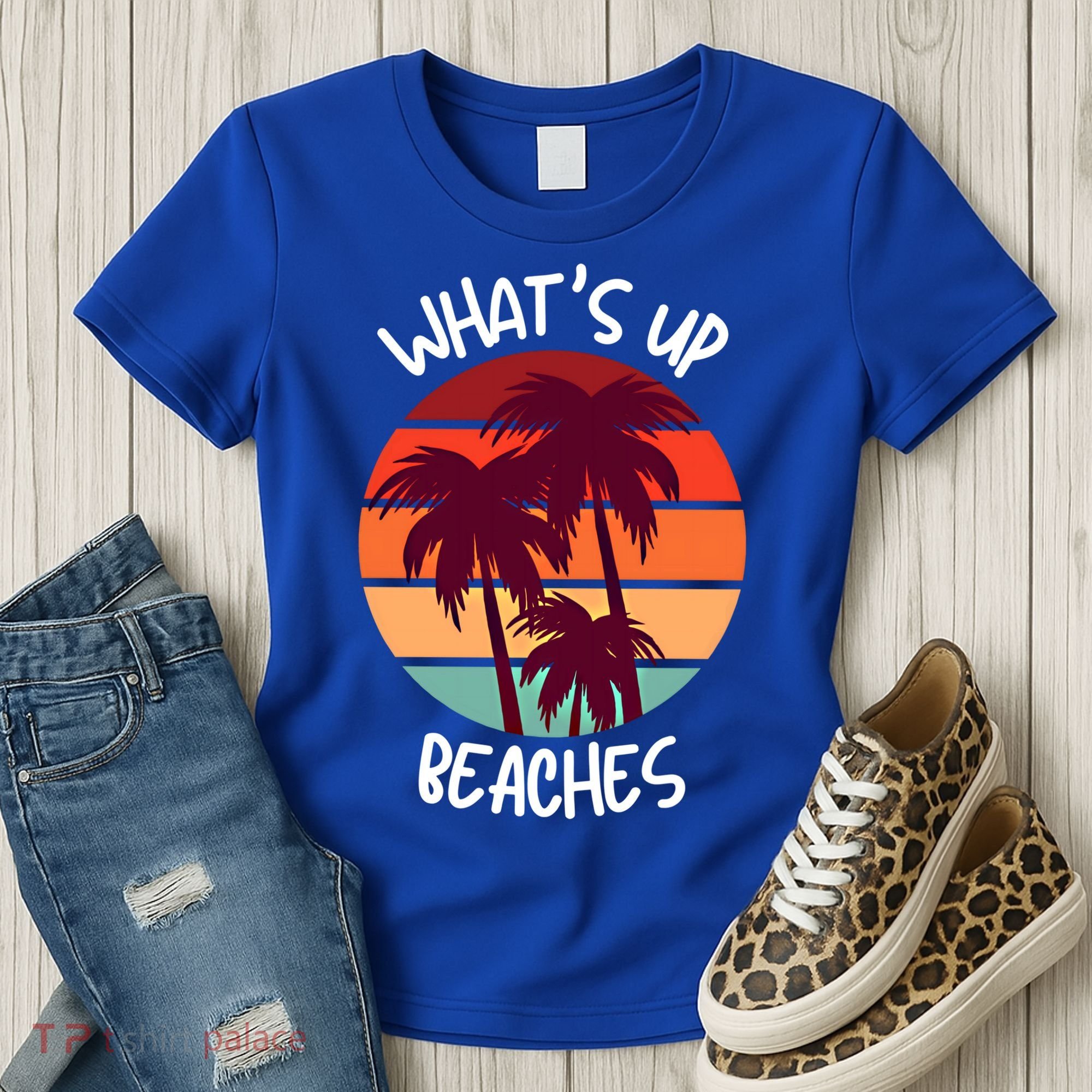 What's Up Beaches? Funny Vacay Vacation Tee With Palm Trees Great Gift Women's T-Shirt