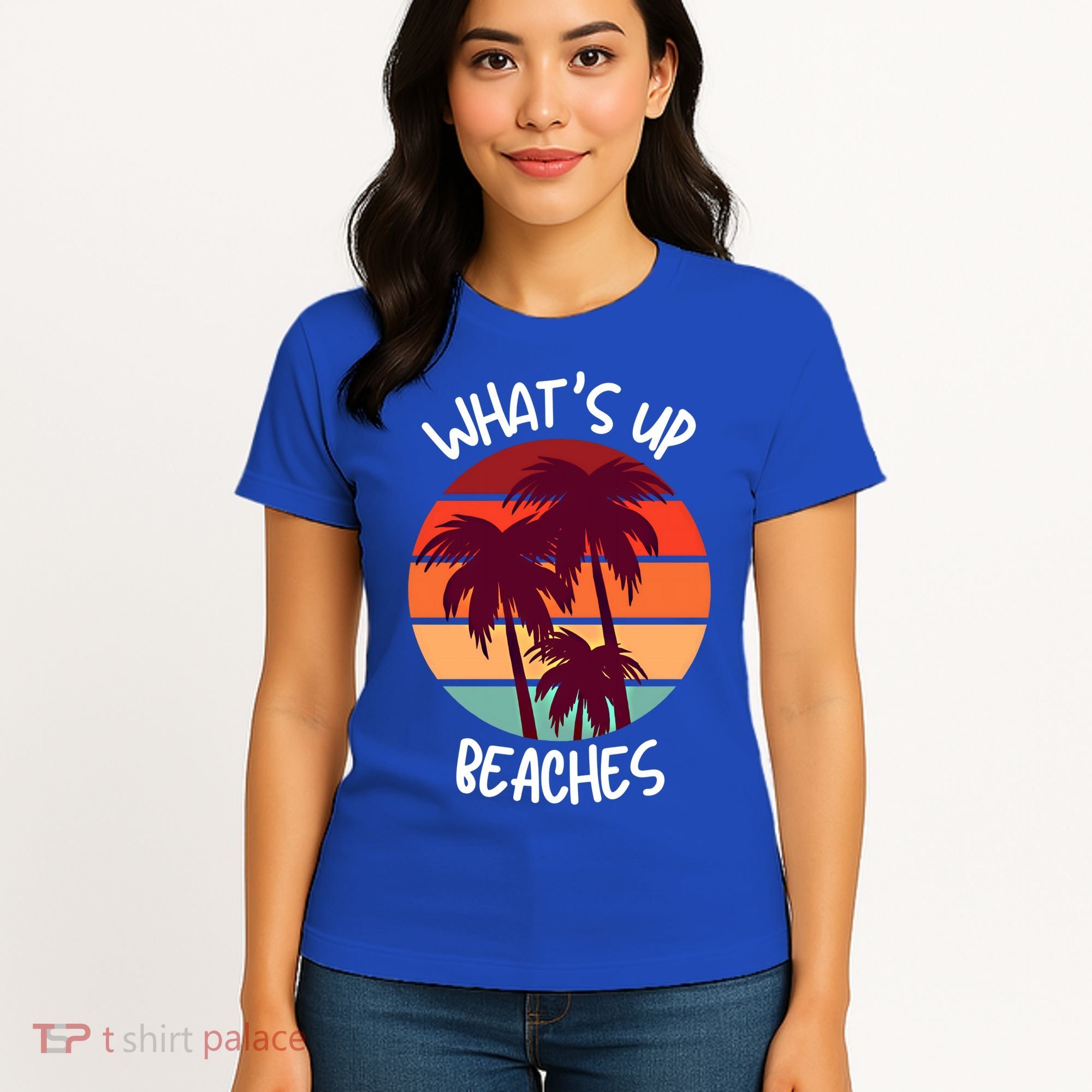 What's Up Beaches? Funny Vacay Vacation Tee With Palm Trees Great Gift Women's T-Shirt