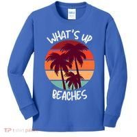 What's Up Beaches? Funny Vacay Vacation Tee With Palm Trees Great Gift Kids Long Sleeve Shirt thumb 0