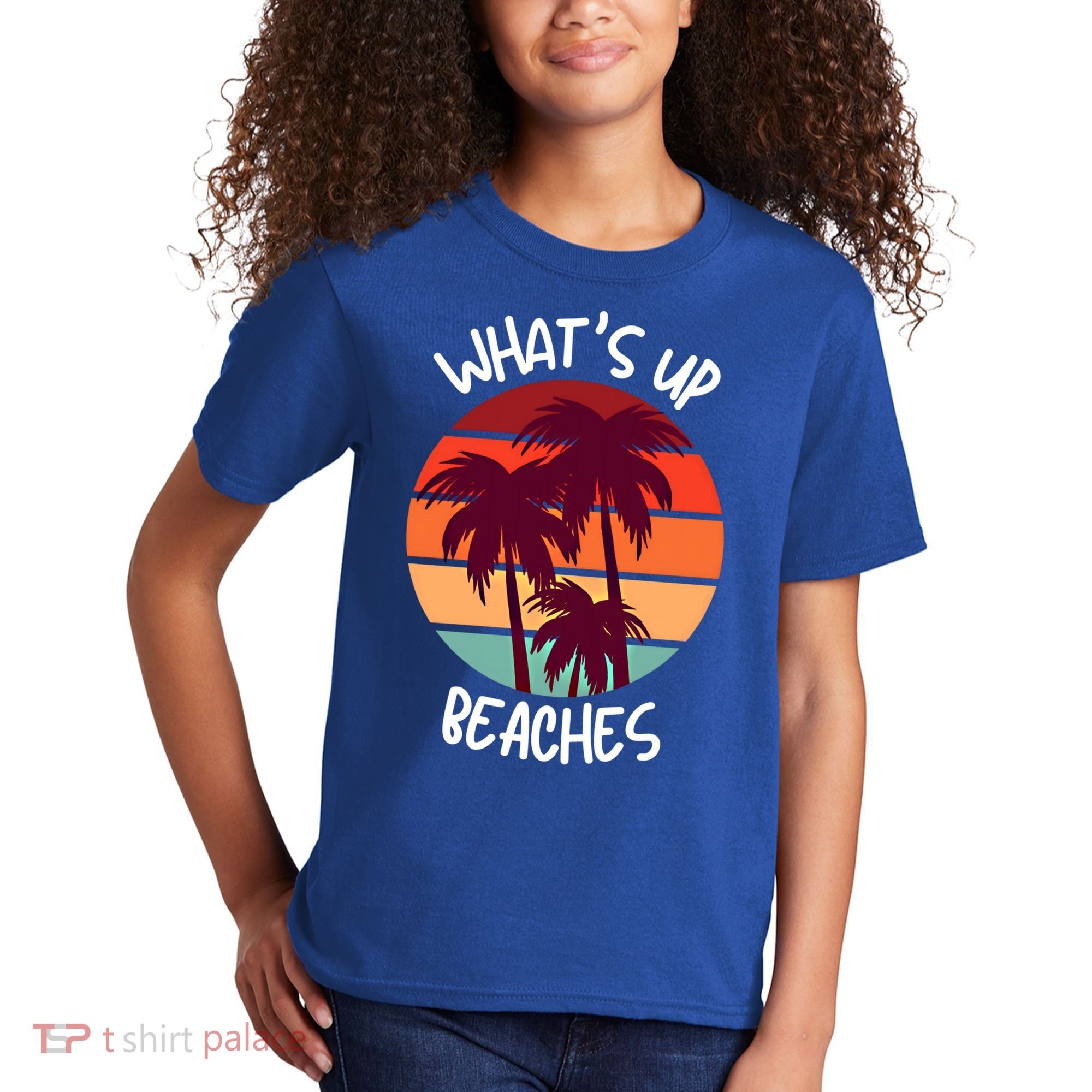 What's Up Beaches? Funny Vacay Vacation Tee With Palm Trees Great Gift Kids T-Shirt