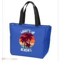 What's Up Beaches? Funny Vacay Vacation Tee With Palm Trees Great Gift Tote Bag thumb 3