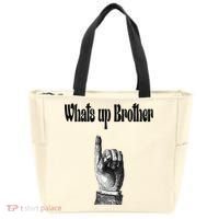 Whats Up Brother Funny Sketch Streamer Tote Bag thumb 0
