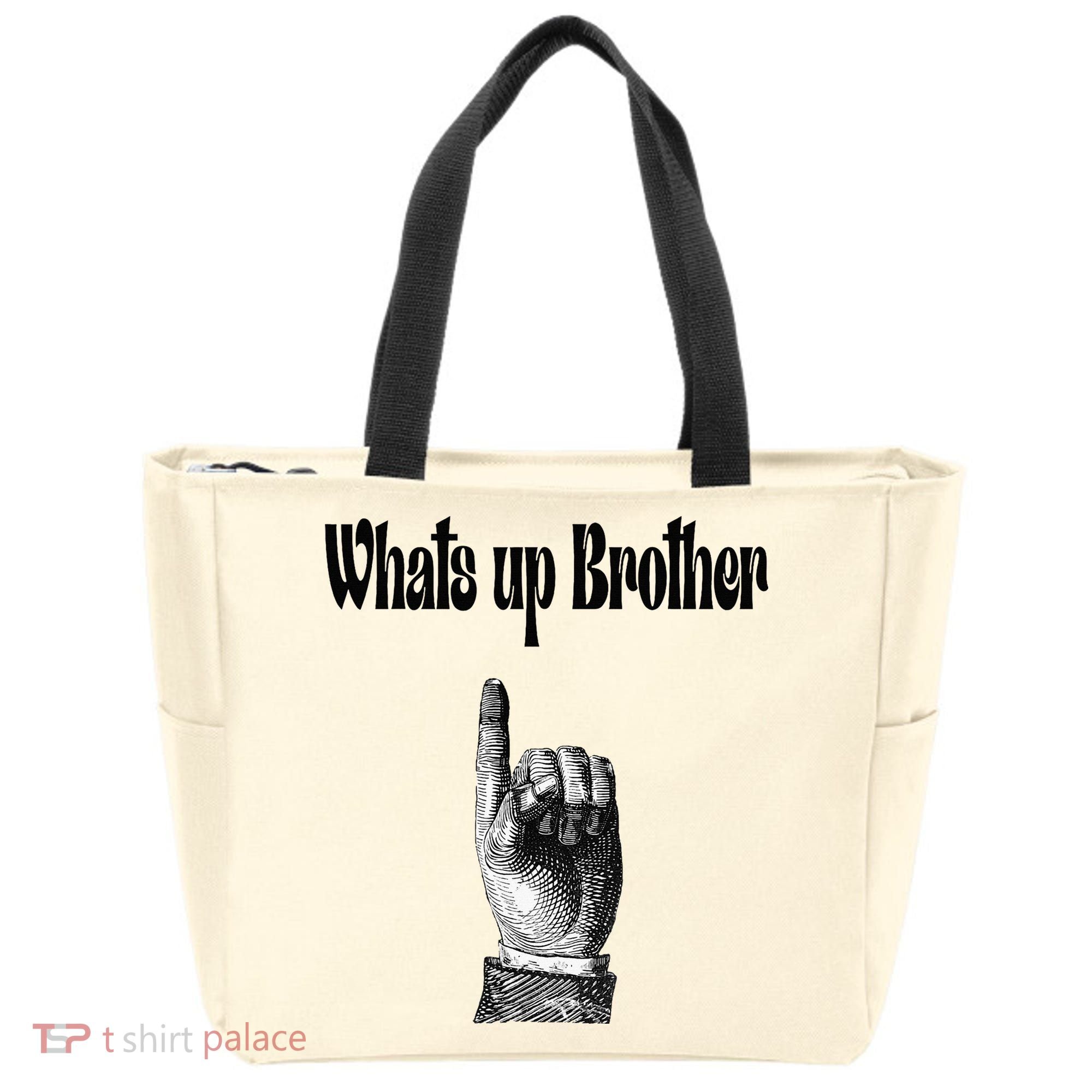 Whats Up Brother Funny Sketch Streamer Tote Bag