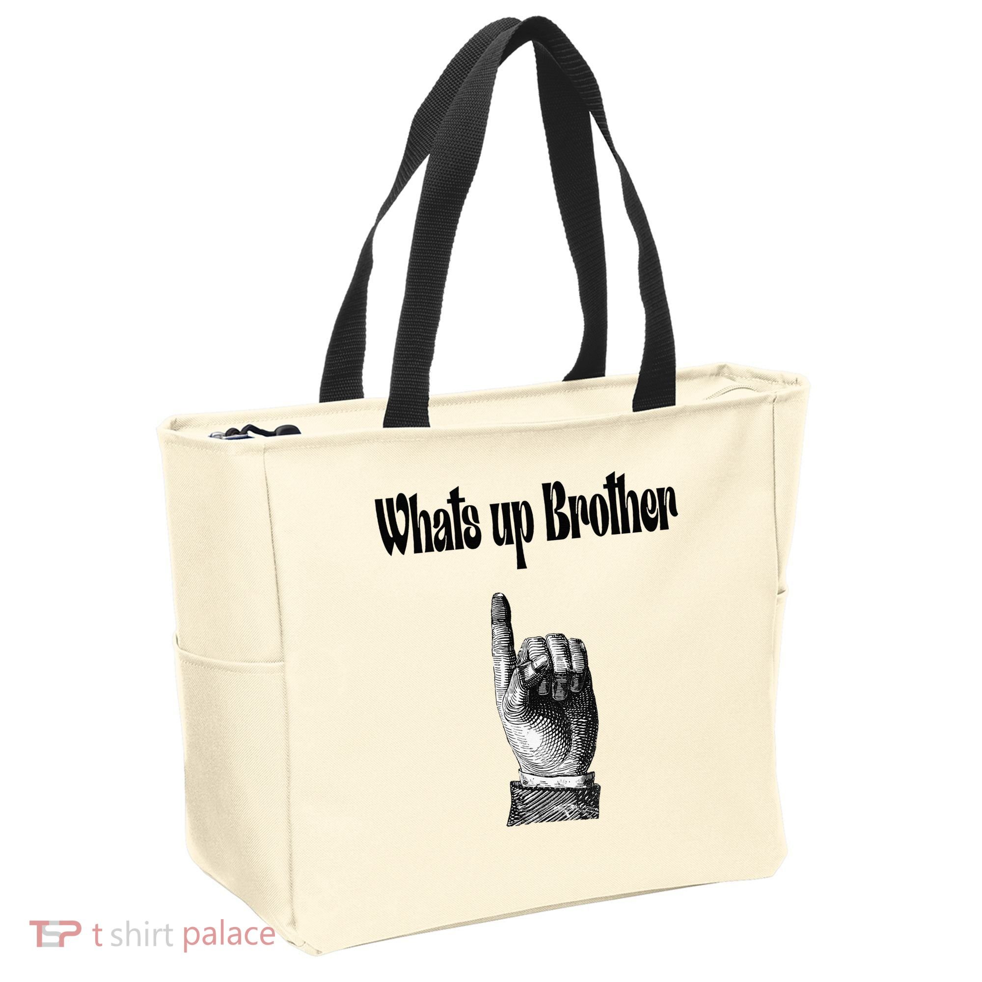 Whats Up Brother Funny Sketch Streamer Tote Bag
