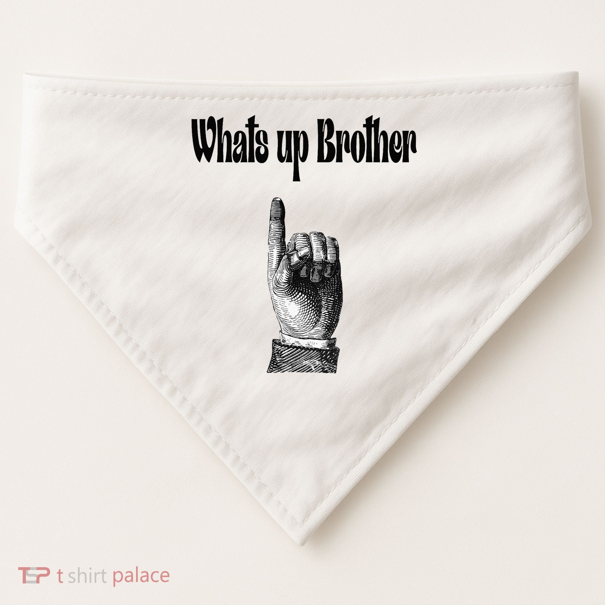 Whats Up Brother Funny Sketch Streamer USA-Made Doggie Bandana