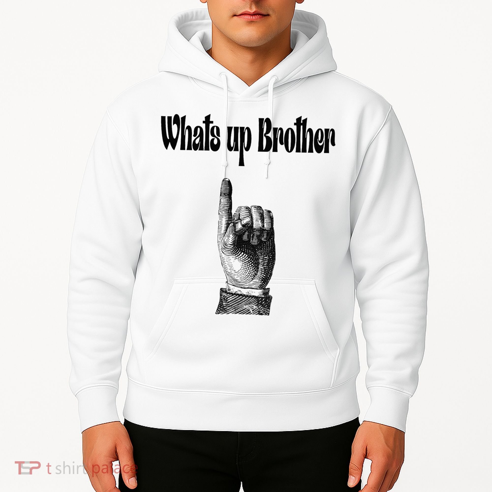 Whats Up Brother Funny Sketch Streamer Hoodie