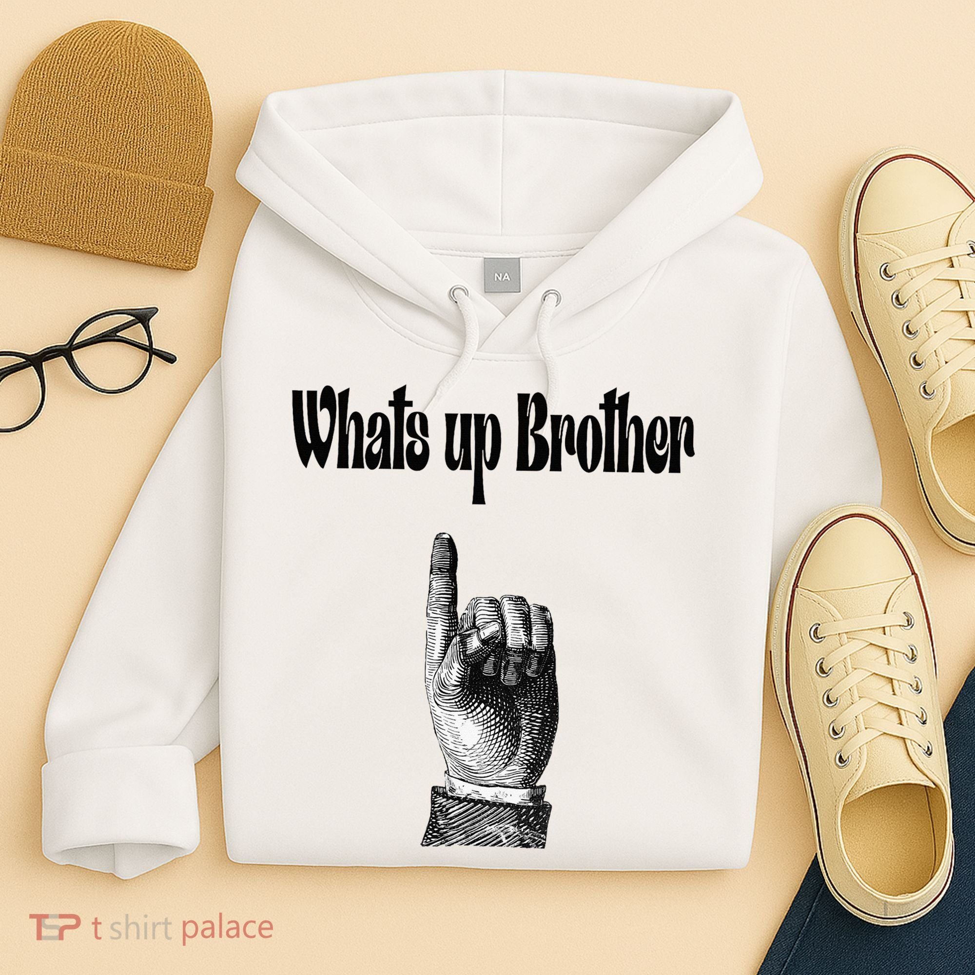 Whats Up Brother Funny Sketch Streamer Hoodie