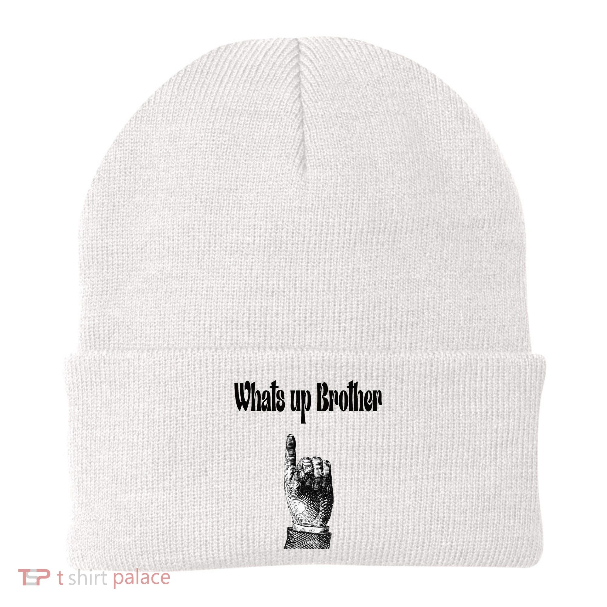 Whats Up Brother Funny Sketch Streamer Beanie