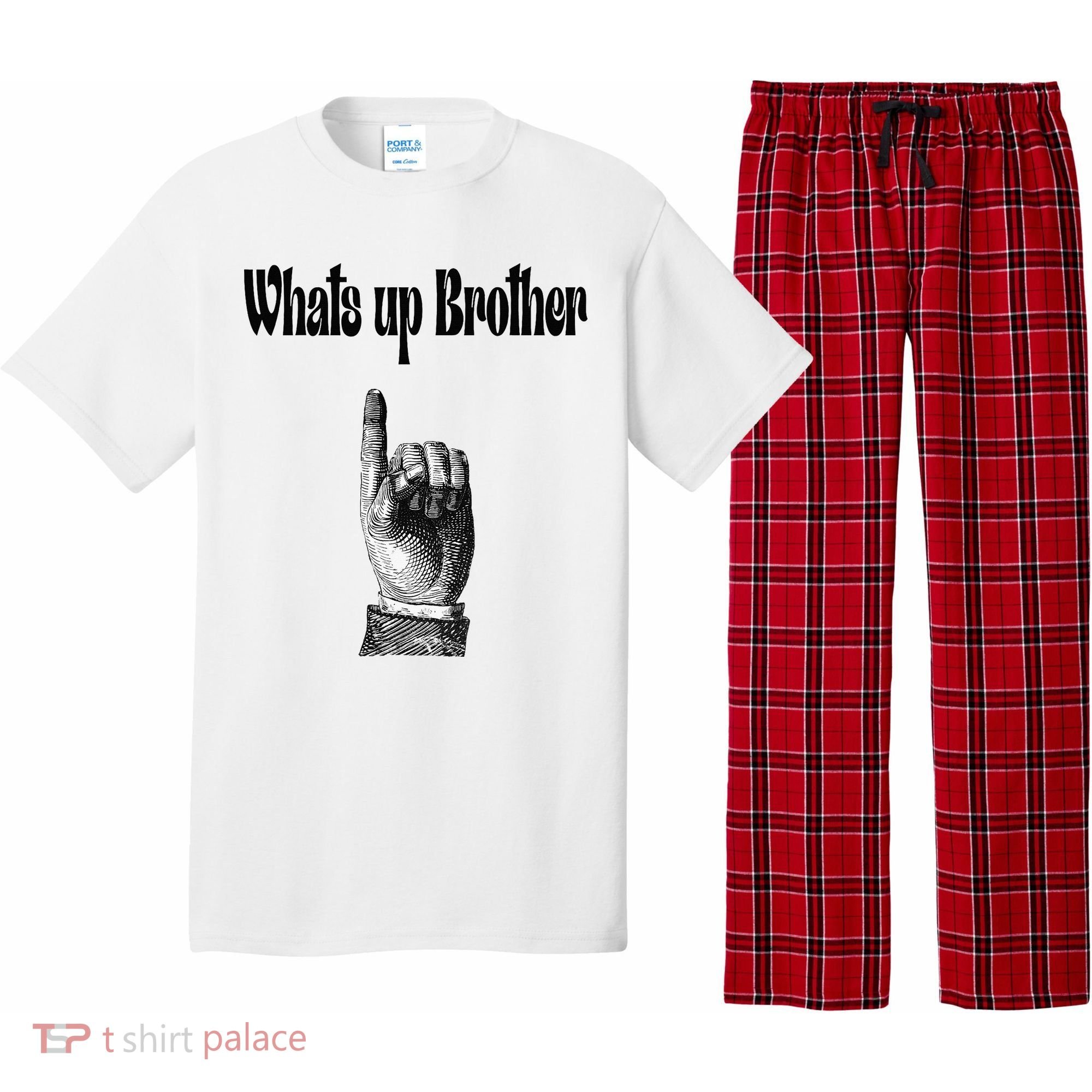 Whats Up Brother Funny Sketch Streamer Pajama Set