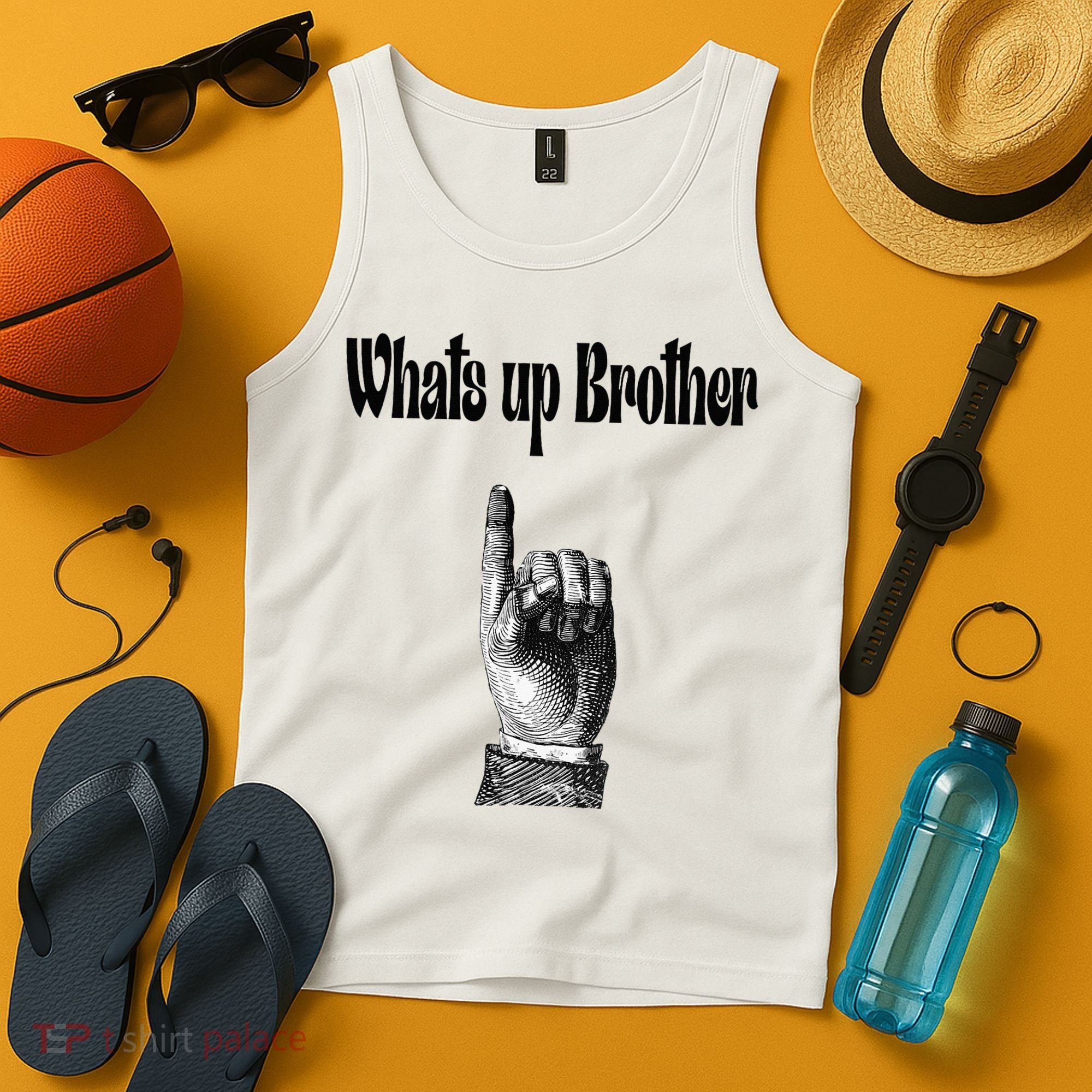 Whats Up Brother Funny Sketch Streamer Tank Top