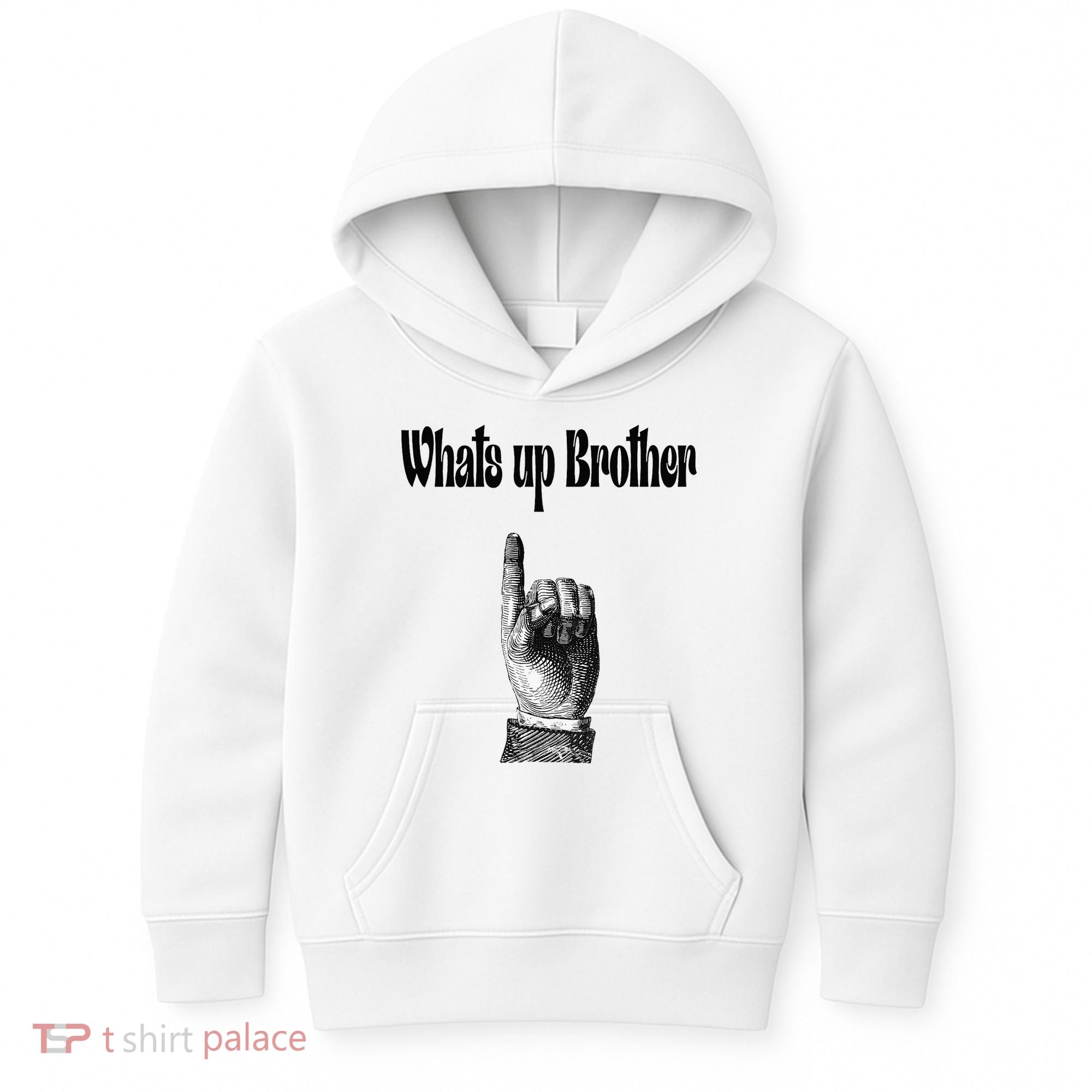 Whats Up Brother Funny Sketch Streamer Kids Hoodie