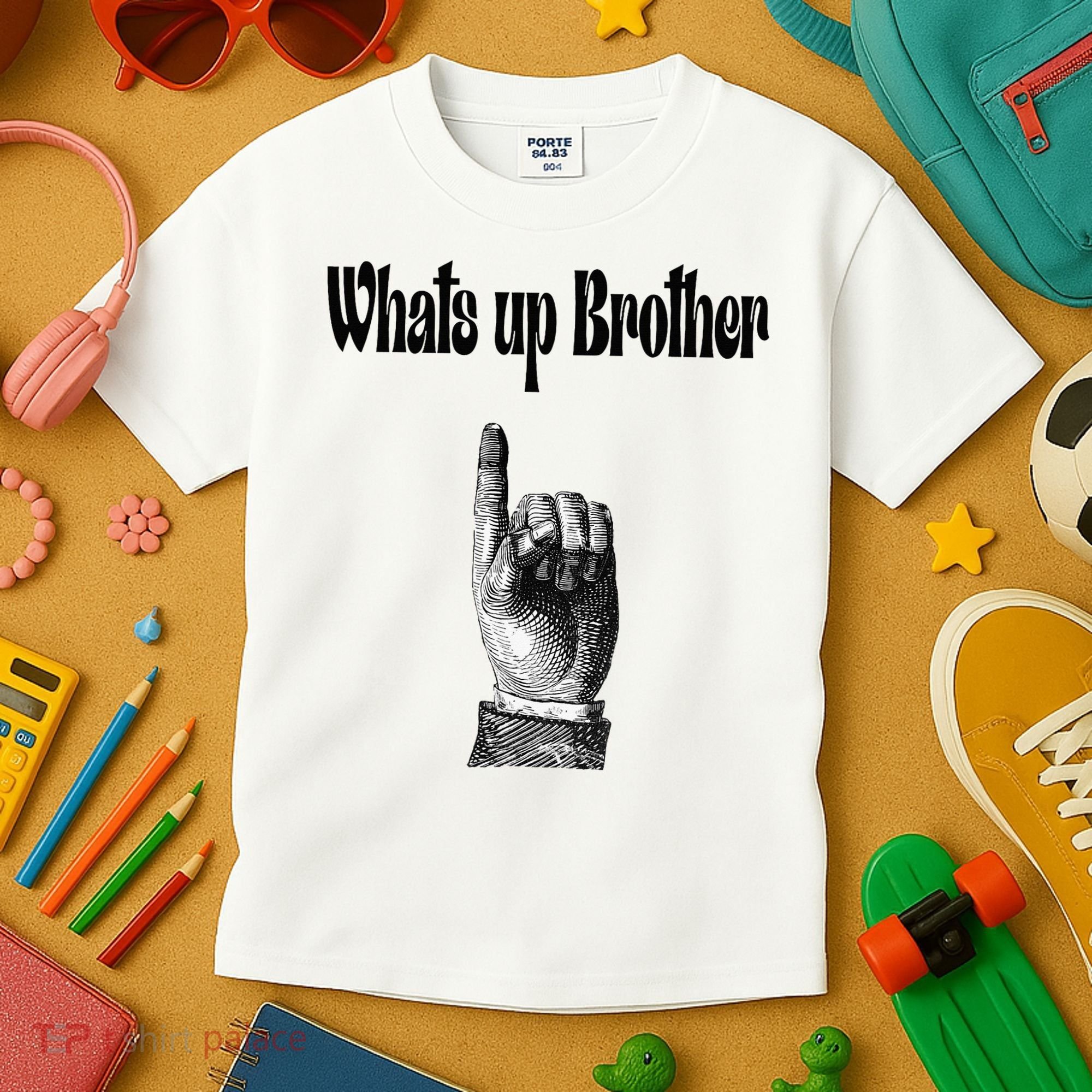 Whats Up Brother Funny Sketch Streamer Kids T-Shirt
