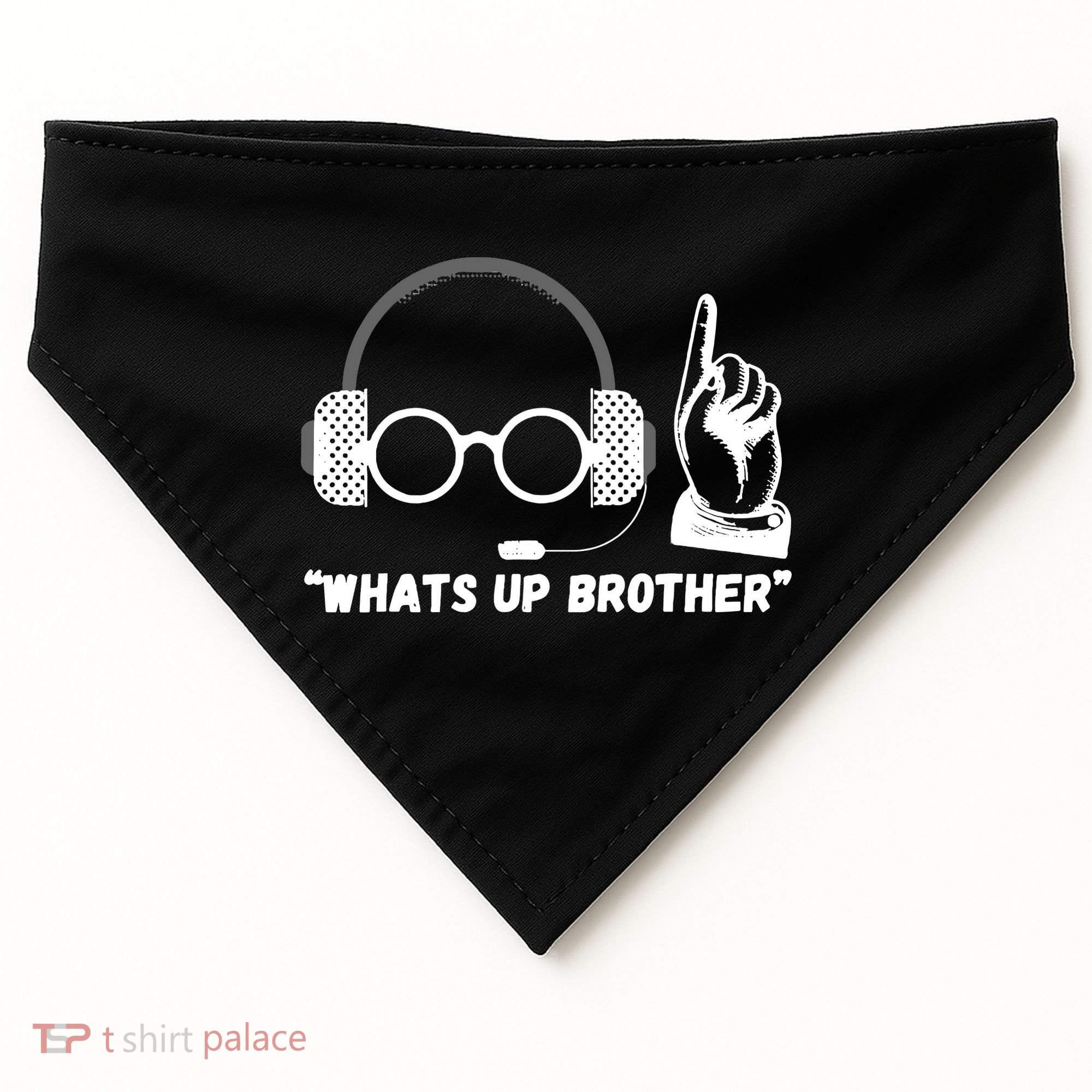 Whats Up Brother Funny Sketch Streamer USA-Made Doggie Bandana