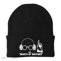 Whats Up Brother Funny Sketch Streamer Beanie thumb 0