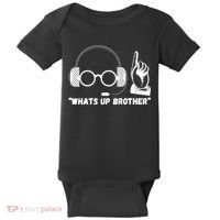 Whats Up Brother Funny Sketch Streamer Baby Bodysuit thumb 0