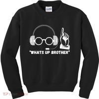 Whats Up Brother Funny Sketch Streamer Kids Sweatshirt thumb 0