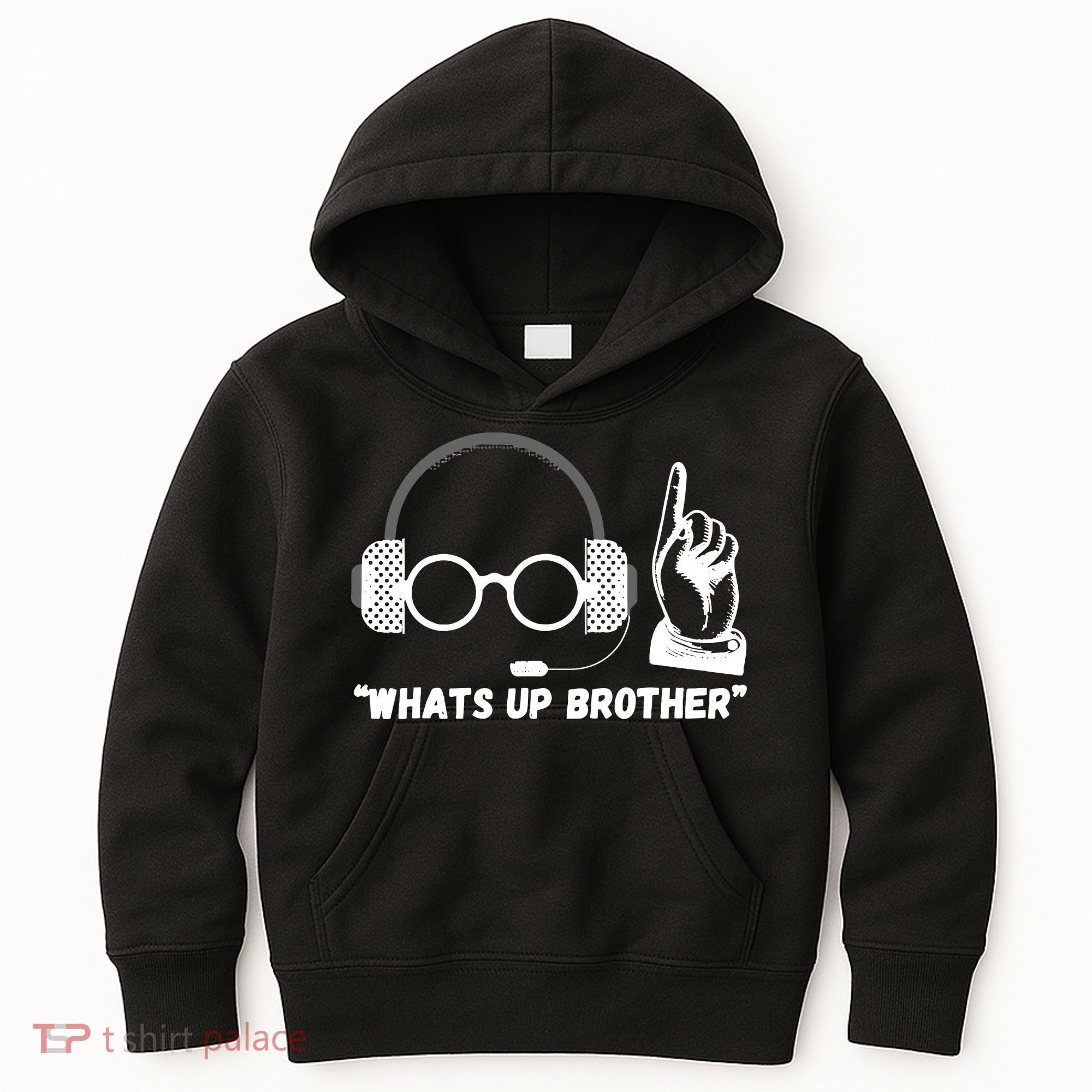 Whats Up Brother Funny Sketch Streamer Kids Hoodie