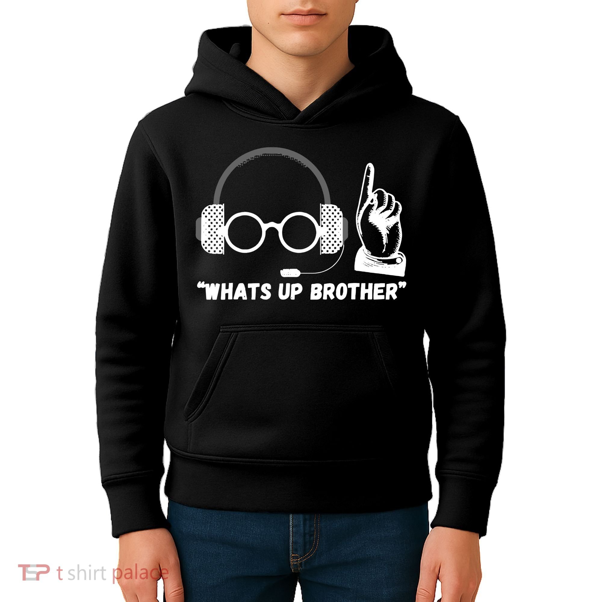 Whats Up Brother Funny Sketch Streamer Kids Hoodie