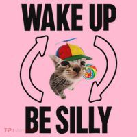 Wake Up Be Silly Repeat Cat Meme Cat Eat Rainbow Candy Coaster thumb 2