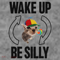 Wake Up Be Silly Repeat Cat Meme Cat Eat Rainbow Candy Toddler Hoodie thumb 2