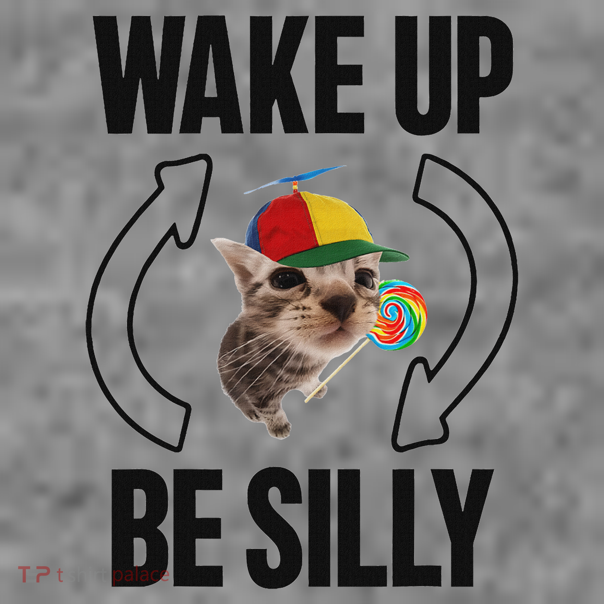 Wake Up Be Silly Repeat Cat Meme Cat Eat Rainbow Candy Toddler Hoodie
