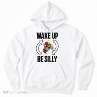 Wake Up Be Silly Repeat Cat Meme Cat Eat Rainbow Candy Hoodie thumb 0