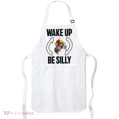 Wake Up Be Silly Repeat Cat Meme Cat Eat Rainbow Candy Apron