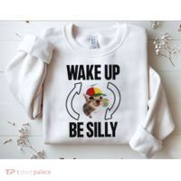 Wake Up Be Silly Repeat Cat Meme Cat Eat Rainbow Candy Sweatshirt thumb 2