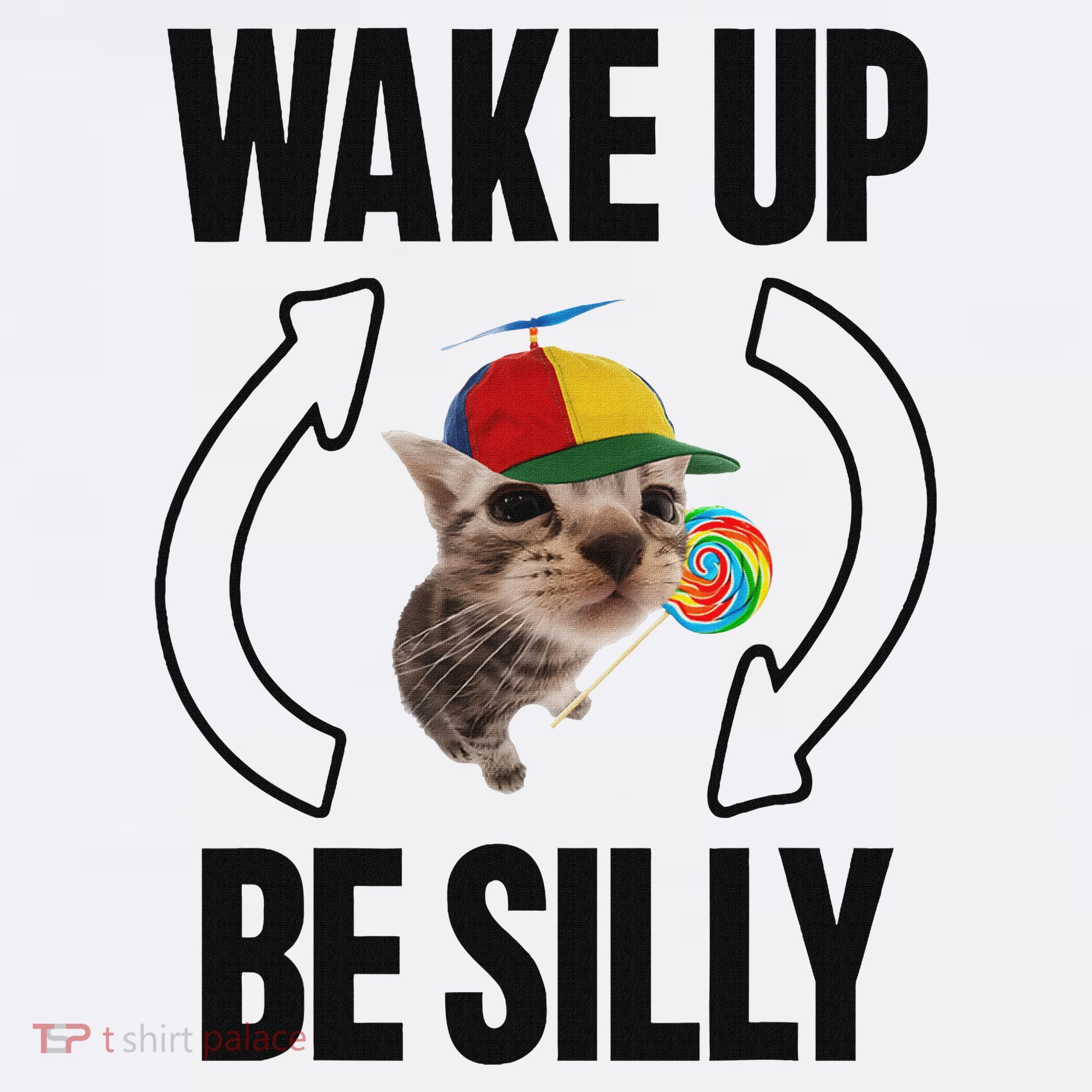 Wake Up Be Silly Repeat Cat Meme Cat Eat Rainbow Candy Coffee Mug